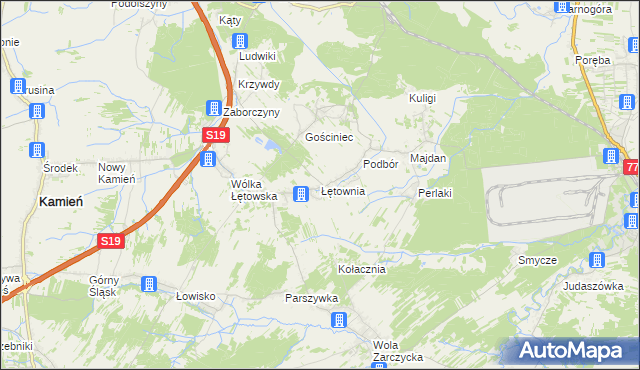 mapa Łętownia gmina Nowa Sarzyna, Łętownia gmina Nowa Sarzyna na mapie Targeo