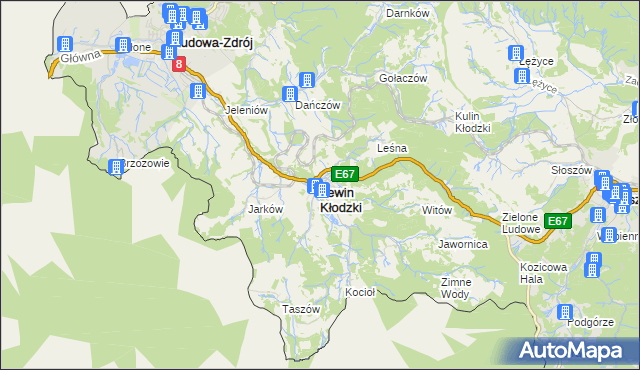 mapa Lewin Kłodzki, Lewin Kłodzki na mapie Targeo