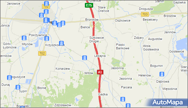 mapa Leżajna, Leżajna na mapie Targeo