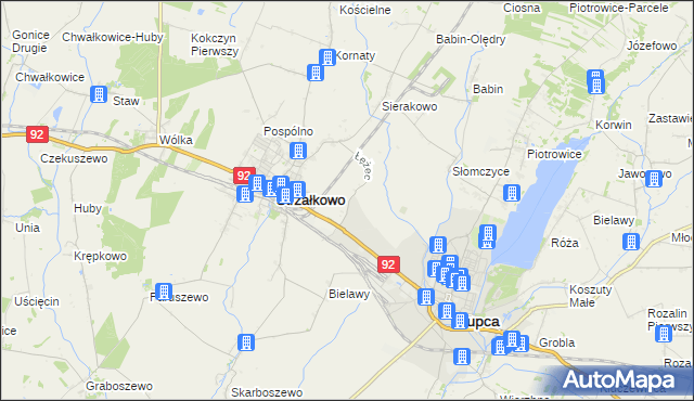 mapa Łężec gmina Strzałkowo, Łężec gmina Strzałkowo na mapie Targeo