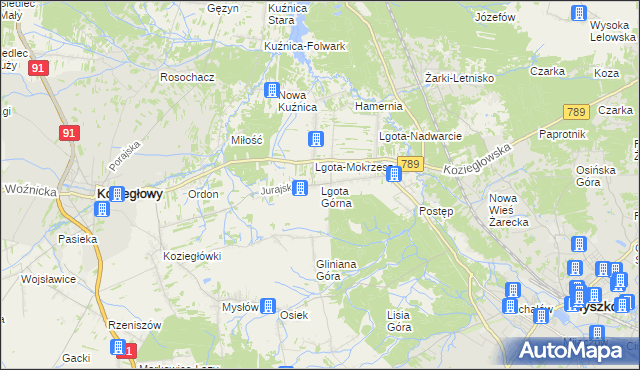 mapa Lgota Górna, Lgota Górna na mapie Targeo