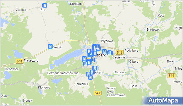 mapa Lidzbark, Lidzbark na mapie Targeo