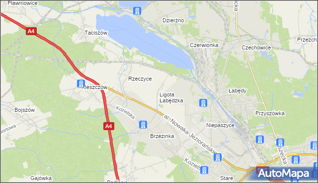 mapa Ligota Łabędzka, Ligota Łabędzka na mapie Targeo