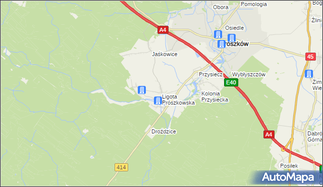 mapa Ligota Prószkowska, Ligota Prószkowska na mapie Targeo