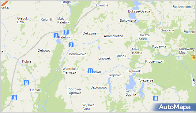 mapa Linówek gmina Krasnopol, Linówek gmina Krasnopol na mapie Targeo