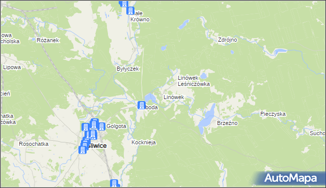 mapa Linówek gmina Śliwice, Linówek gmina Śliwice na mapie Targeo