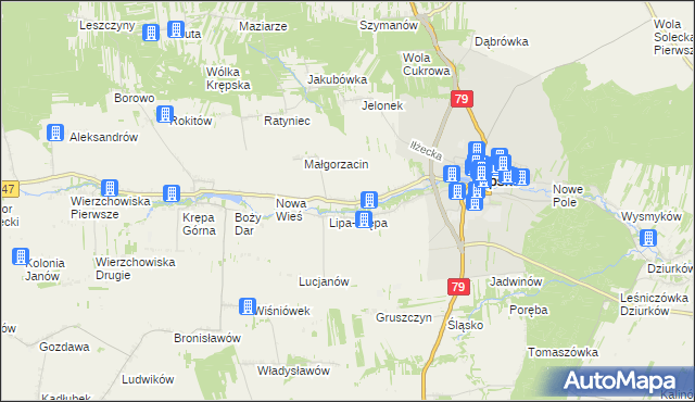 mapa Lipa-Miklas, Lipa-Miklas na mapie Targeo