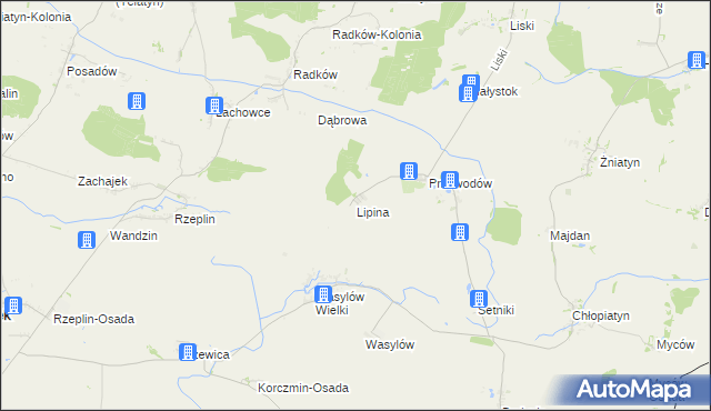 mapa Lipina gmina Dołhobyczów, Lipina gmina Dołhobyczów na mapie Targeo