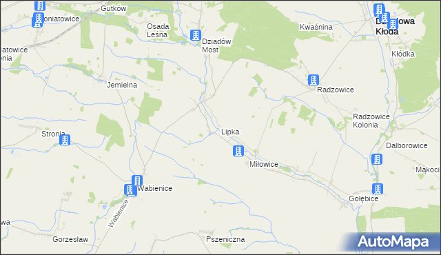 mapa Lipka gmina Dziadowa Kłoda, Lipka gmina Dziadowa Kłoda na mapie Targeo