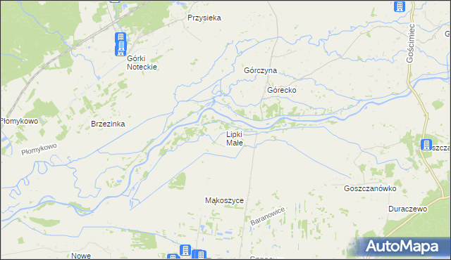 mapa Lipki Małe, Lipki Małe na mapie Targeo