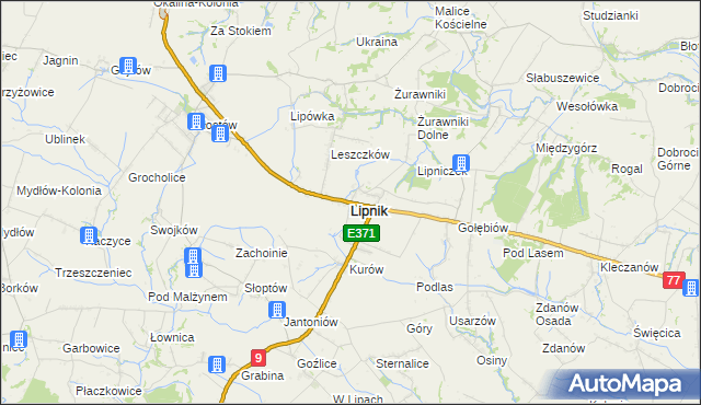 mapa Lipnik powiat opatowski, Lipnik powiat opatowski na mapie Targeo