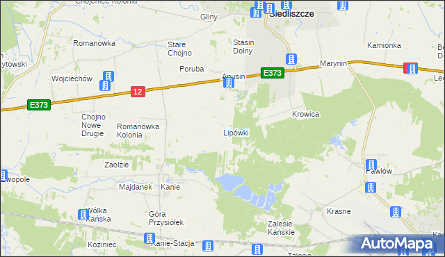 mapa Lipówki gmina Siedliszcze, Lipówki gmina Siedliszcze na mapie Targeo