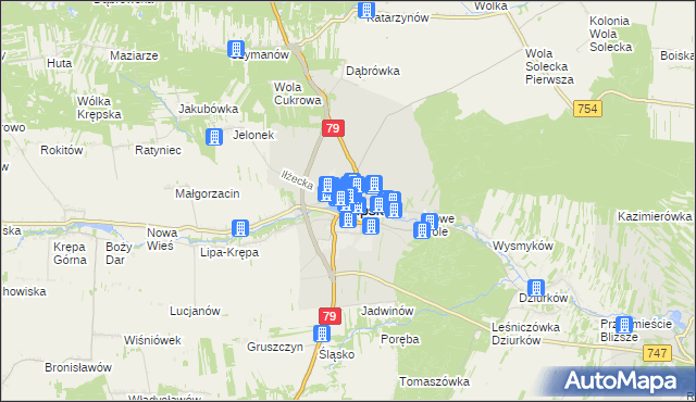 mapa Lipsko, Lipsko na mapie Targeo