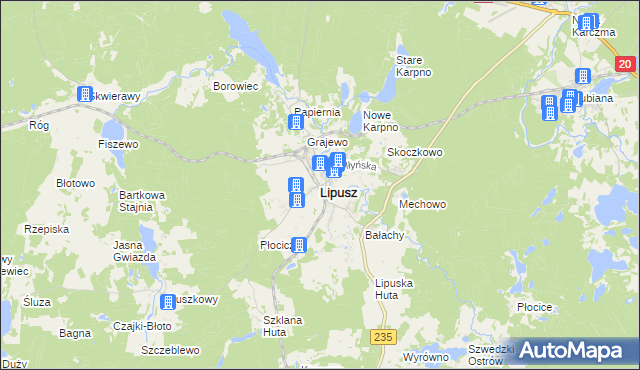 mapa Lipusz, Lipusz na mapie Targeo