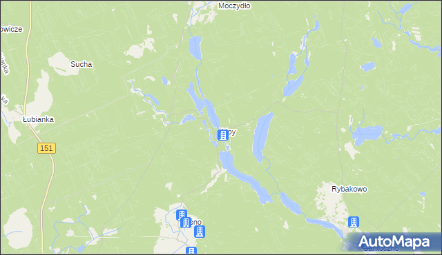 mapa Lipy gmina Kłodawa, Lipy gmina Kłodawa na mapie Targeo