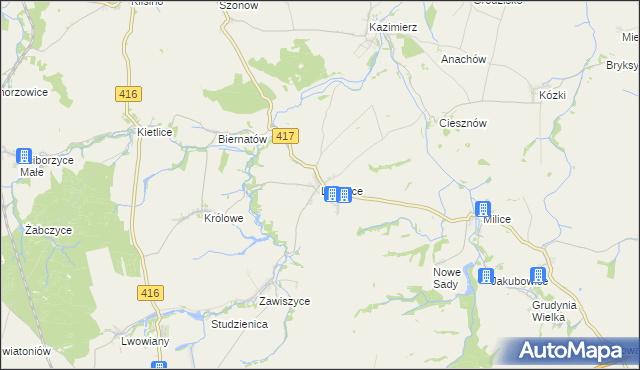 mapa Lisięcice, Lisięcice na mapie Targeo