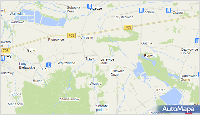 mapa Lisiewice Małe, Lisiewice Małe na mapie Targeo