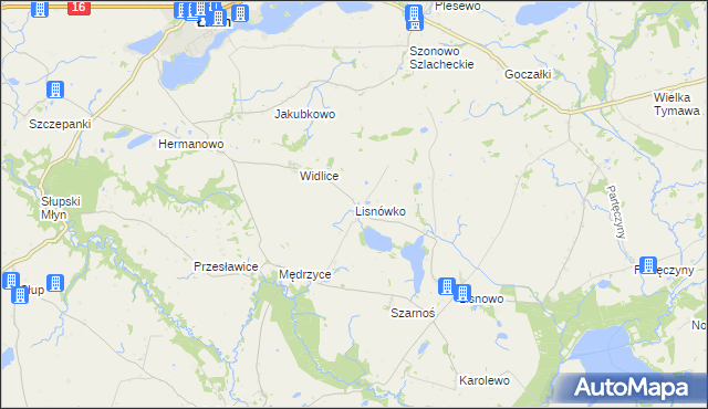 mapa Lisnówko, Lisnówko na mapie Targeo