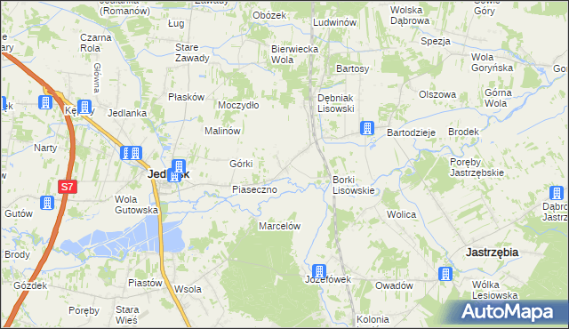 mapa Lisów gmina Jedlińsk, Lisów gmina Jedlińsk na mapie Targeo