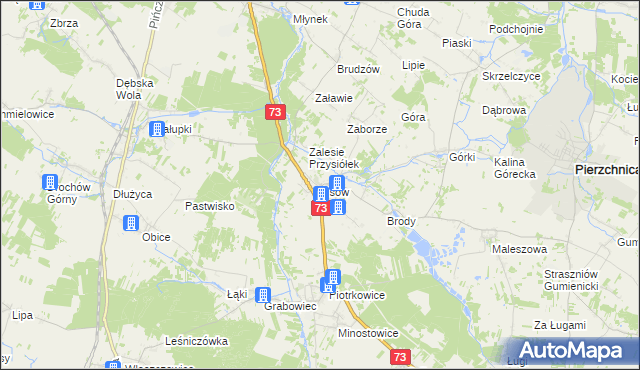 mapa Lisów gmina Morawica, Lisów gmina Morawica na mapie Targeo