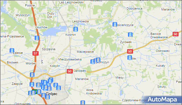 mapa Lisówek gmina Grójec, Lisówek gmina Grójec na mapie Targeo