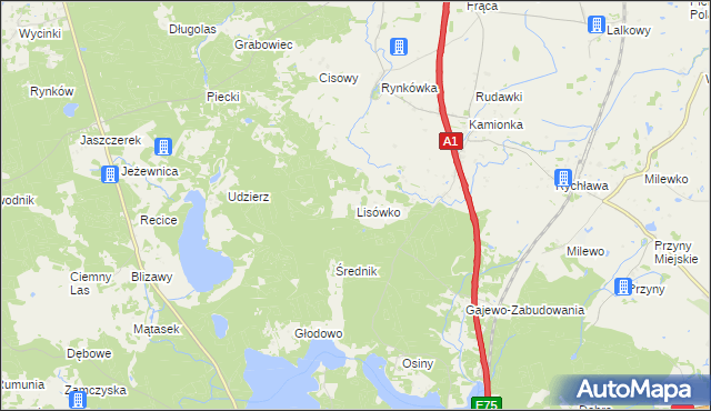 mapa Lisówko, Lisówko na mapie Targeo