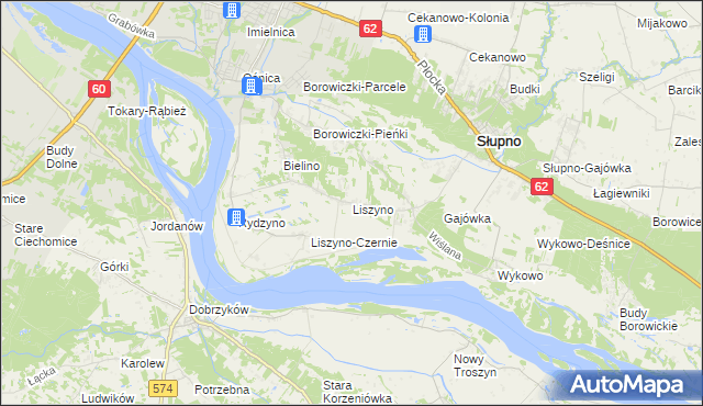 mapa Liszyno, Liszyno na mapie Targeo