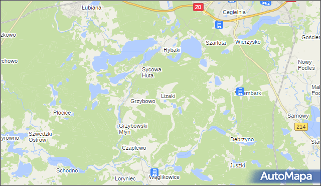 mapa Lizaki, Lizaki na mapie Targeo