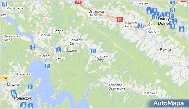 mapa Łobozew Górny, Łobozew Górny na mapie Targeo