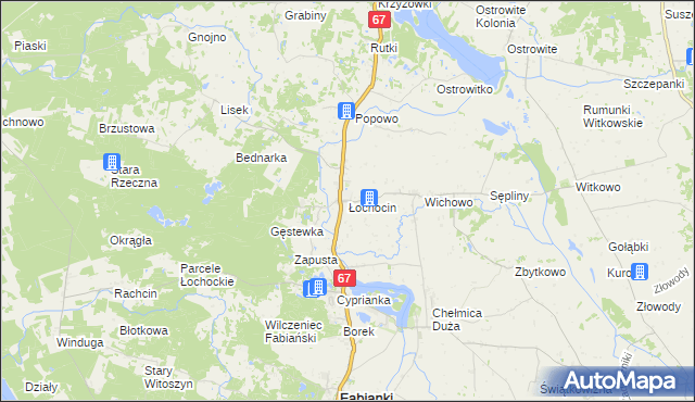 mapa Łochocin, Łochocin na mapie Targeo