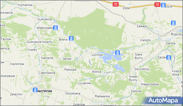 mapa Łochów gmina Żelechlinek, Łochów gmina Żelechlinek na mapie Targeo