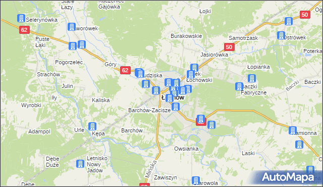 mapa Łochów powiat węgrowski, Łochów powiat węgrowski na mapie Targeo