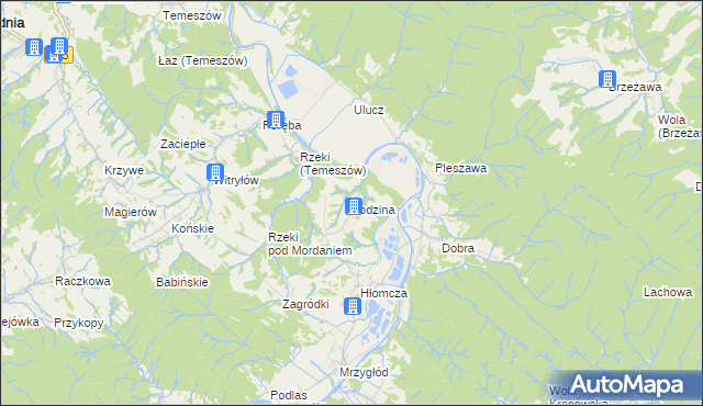 mapa Łodzina, Łodzina na mapie Targeo