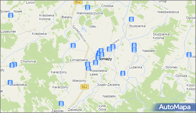 mapa Łomazy, Łomazy na mapie Targeo