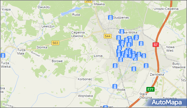 mapa Łomia, Łomia na mapie Targeo