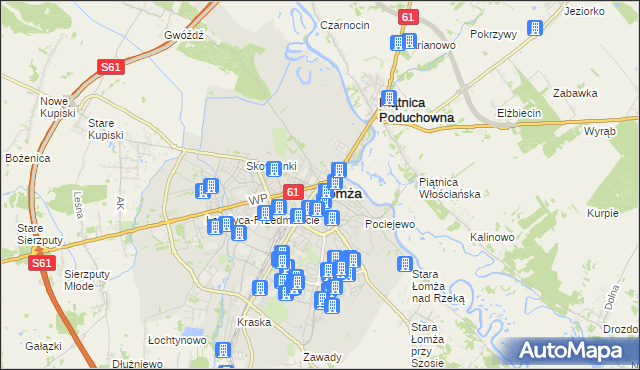 mapa Łomży, Łomża na mapie Targeo