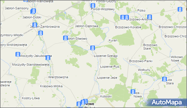 mapa Łopienie-Szelągi, Łopienie-Szelągi na mapie Targeo