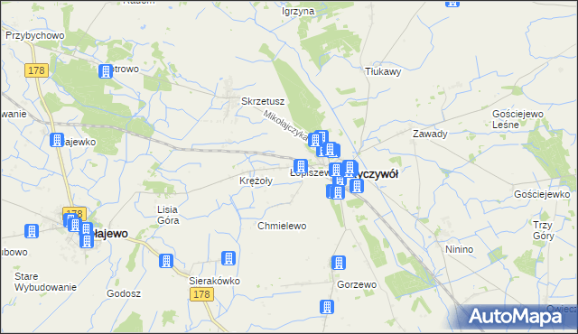 mapa Łopiszewo, Łopiszewo na mapie Targeo