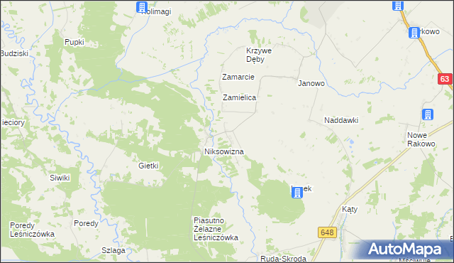 mapa Łosewo gmina Kolno, Łosewo gmina Kolno na mapie Targeo