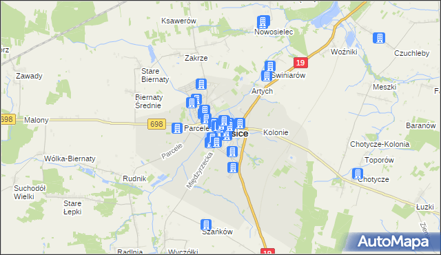 mapa Łosice, Łosice na mapie Targeo