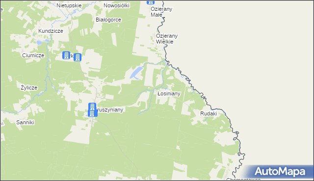 mapa Łosiniany, Łosiniany na mapie Targeo