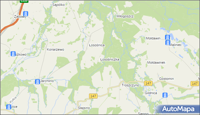 mapa Łosośniczka, Łosośniczka na mapie Targeo