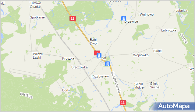 mapa Lotyń gmina Okonek, Lotyń gmina Okonek na mapie Targeo