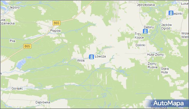 mapa Łówcza, Łówcza na mapie Targeo