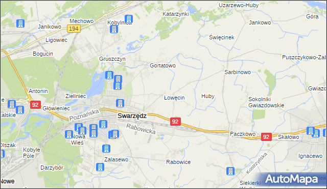 mapa Łowęcin, Łowęcin na mapie Targeo