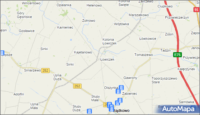 mapa Łowiczek, Łowiczek na mapie Targeo