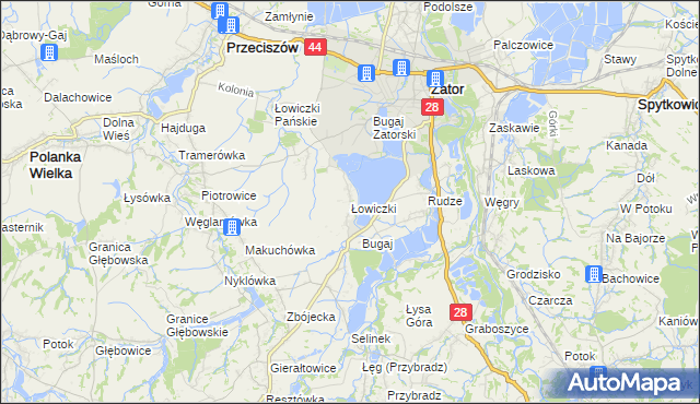 mapa Łowiczki, Łowiczki na mapie Targeo