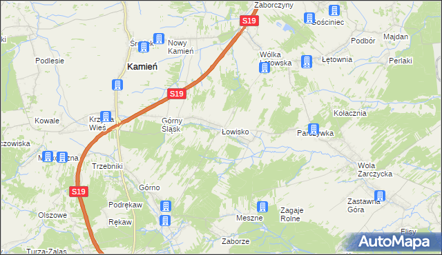 mapa Łowisko, Łowisko na mapie Targeo