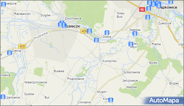 mapa Łowkowice gmina Strzeleczki, Łowkowice gmina Strzeleczki na mapie Targeo