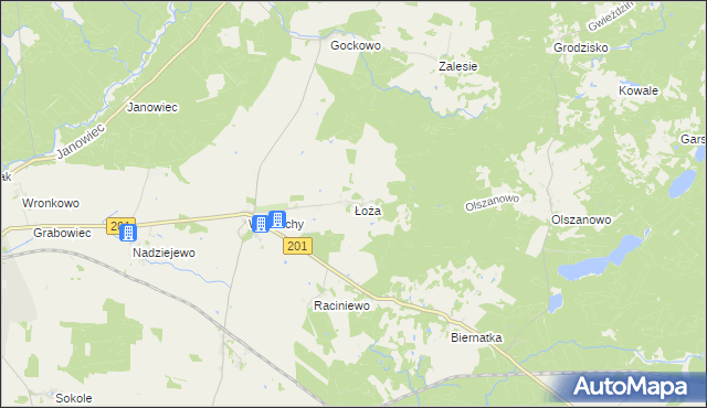 mapa Łoża, Łoża na mapie Targeo